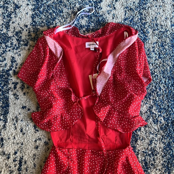 superdown Mercy Polka Dot Dress in Red - Picture 6 of 9